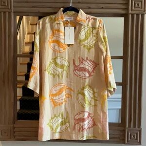 Cream and Orange bathing suit coverup nwt